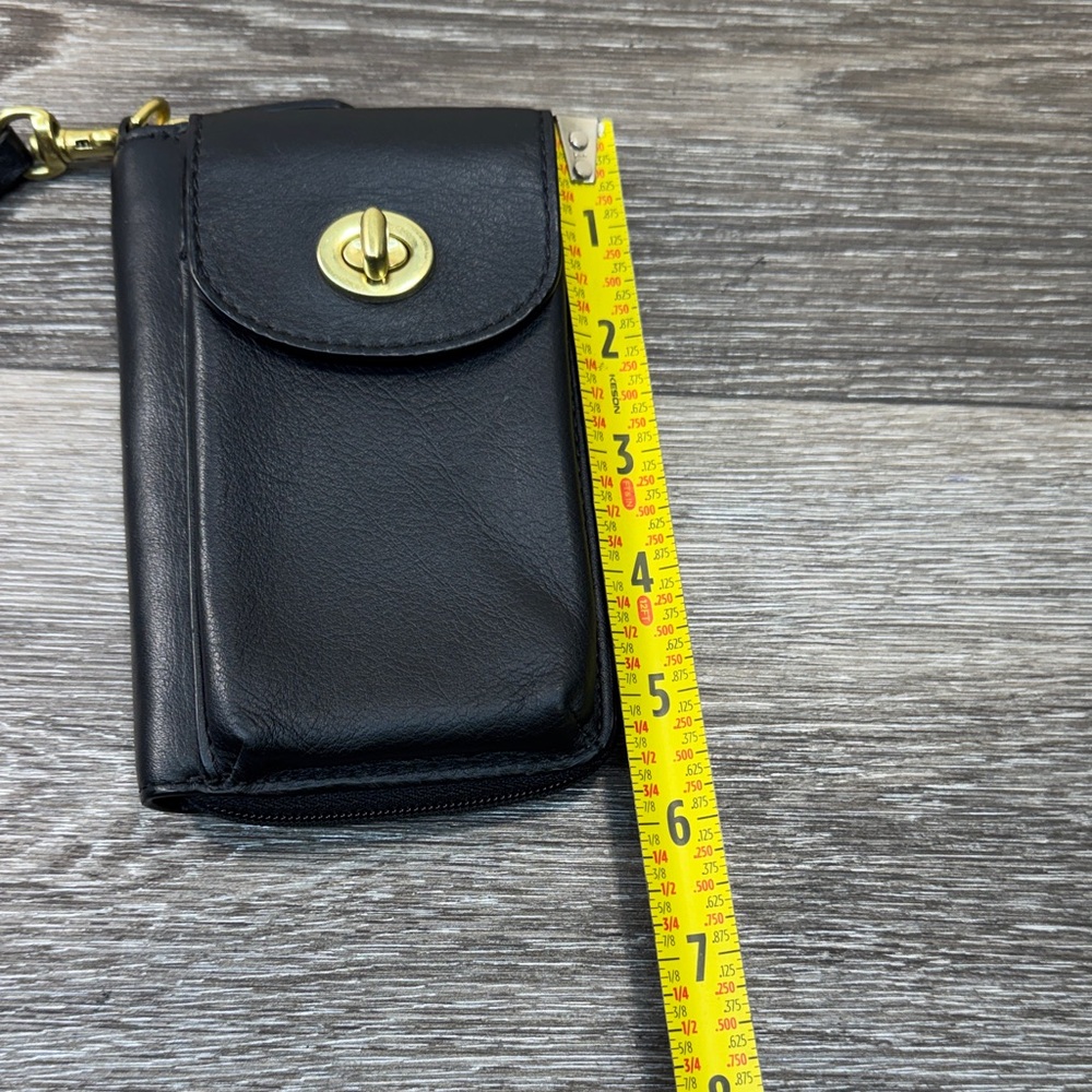 Coach Black leather Wristlet with Gold Accent - Picture 3 of 11